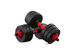 Mancuernas Pesas De Disco 10Kg + 10Kg 20Kg Total Fitness Musculación Gimnasio Pesos Plásticos EM