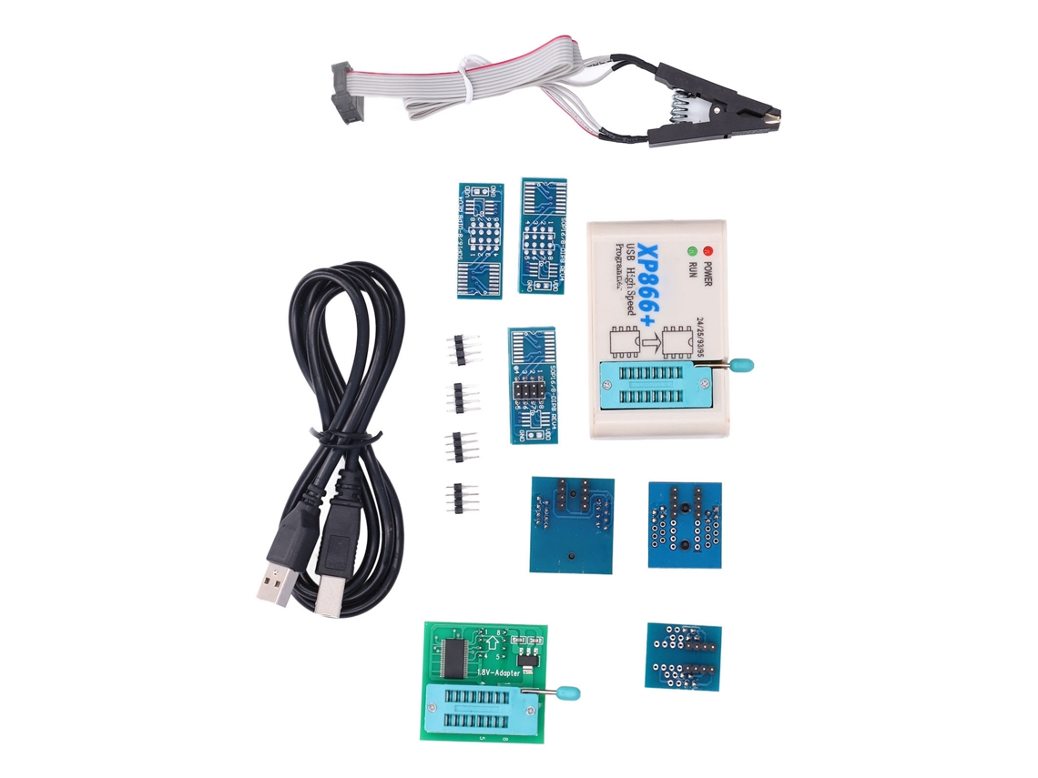 2026-as-Programador de memoria flash Spi de alta velocidad XP866 Kit de programación USB para chips BIOS EEPROM 24 25 93