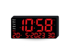 Reloj despertador digital LED Sanda SD 4127 negro y rojo
