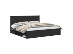 Maison Exclusive - Estructura De Cama Negro 200 X 200 Cm Madera De Pino Macizo