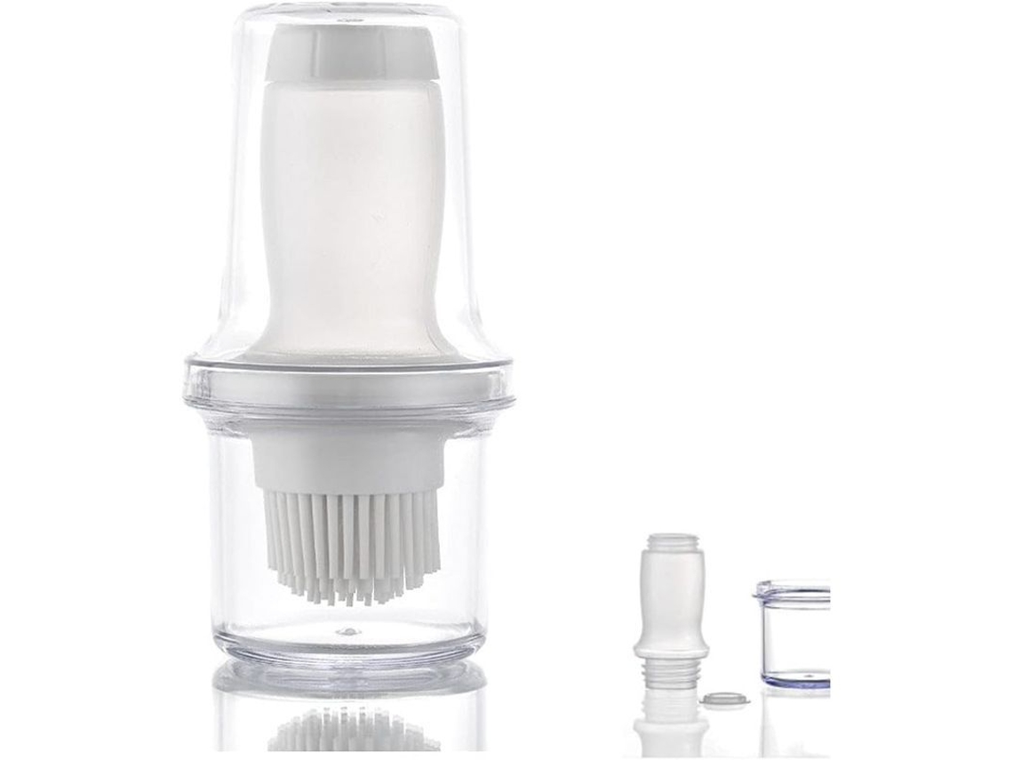 Cepillo De Silicona Portátil Para Aceite, Cocina, Barbacoa Y Repostería, Blanco.
