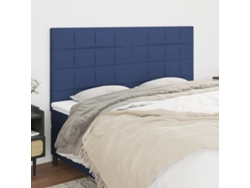 Cabeceros 4 Unidades De Tela Azul 90x5x78/88 Cm