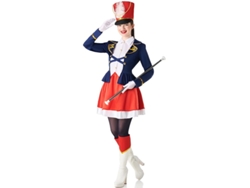 Disfraz de Majorette clásico tricolor para mujer