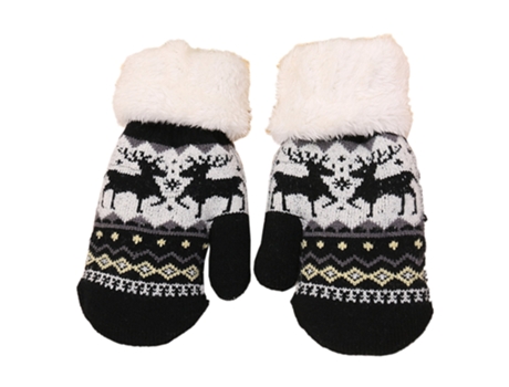 1 Par De Guantes Infantiles De Punto Navideños - Negro - Middle Kid'S Fawn 1 Par De Guantes Infantiles De Punto Navideños - Negro - Middle Kid'S Fa...
