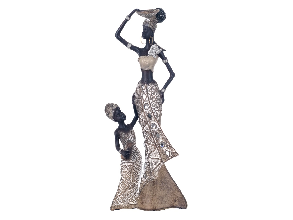 Figura Africana Negro de Resina 32*6*13cm Figura de Africana