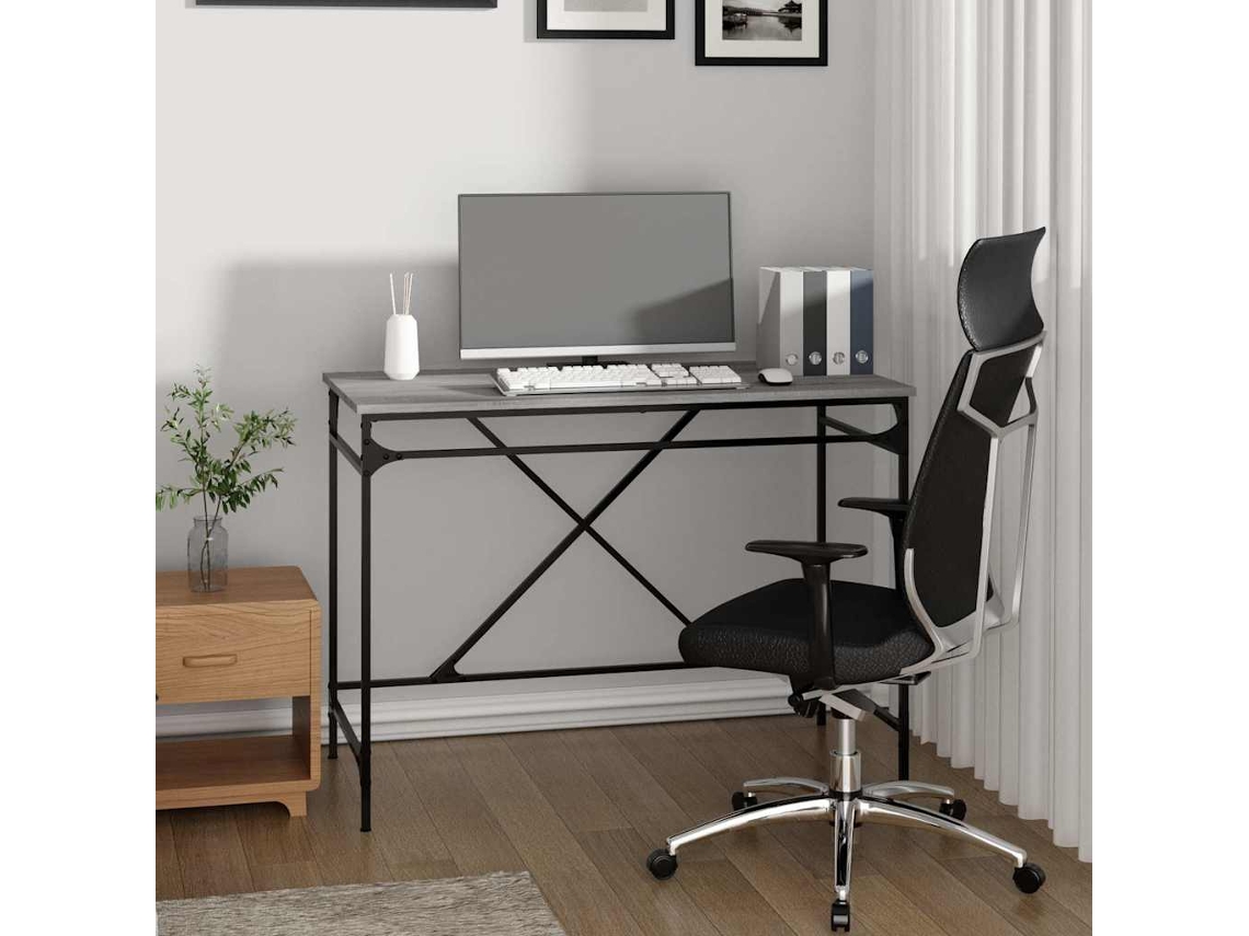 Escritorio | Mesa | Escritorio 100x50x75 cm Madera/Derivados de hierro Gris Sonoma
