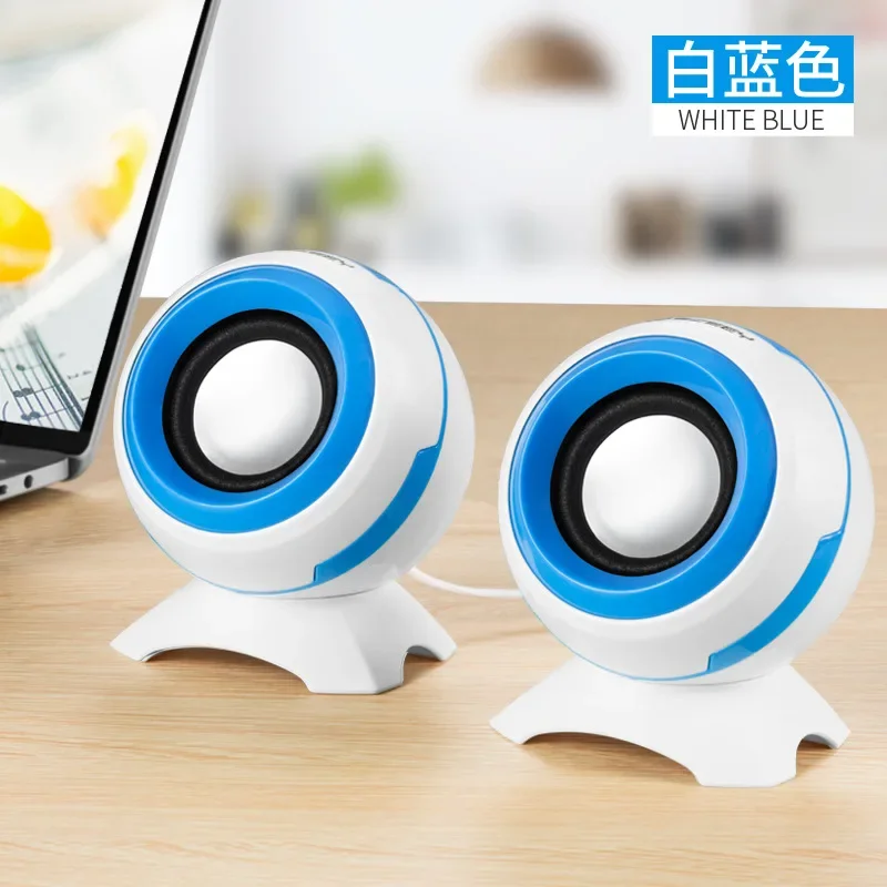 (azul) Mini Altavoz, Subwoofer, Compacto, Estéreo 4d, Con Cable Usb