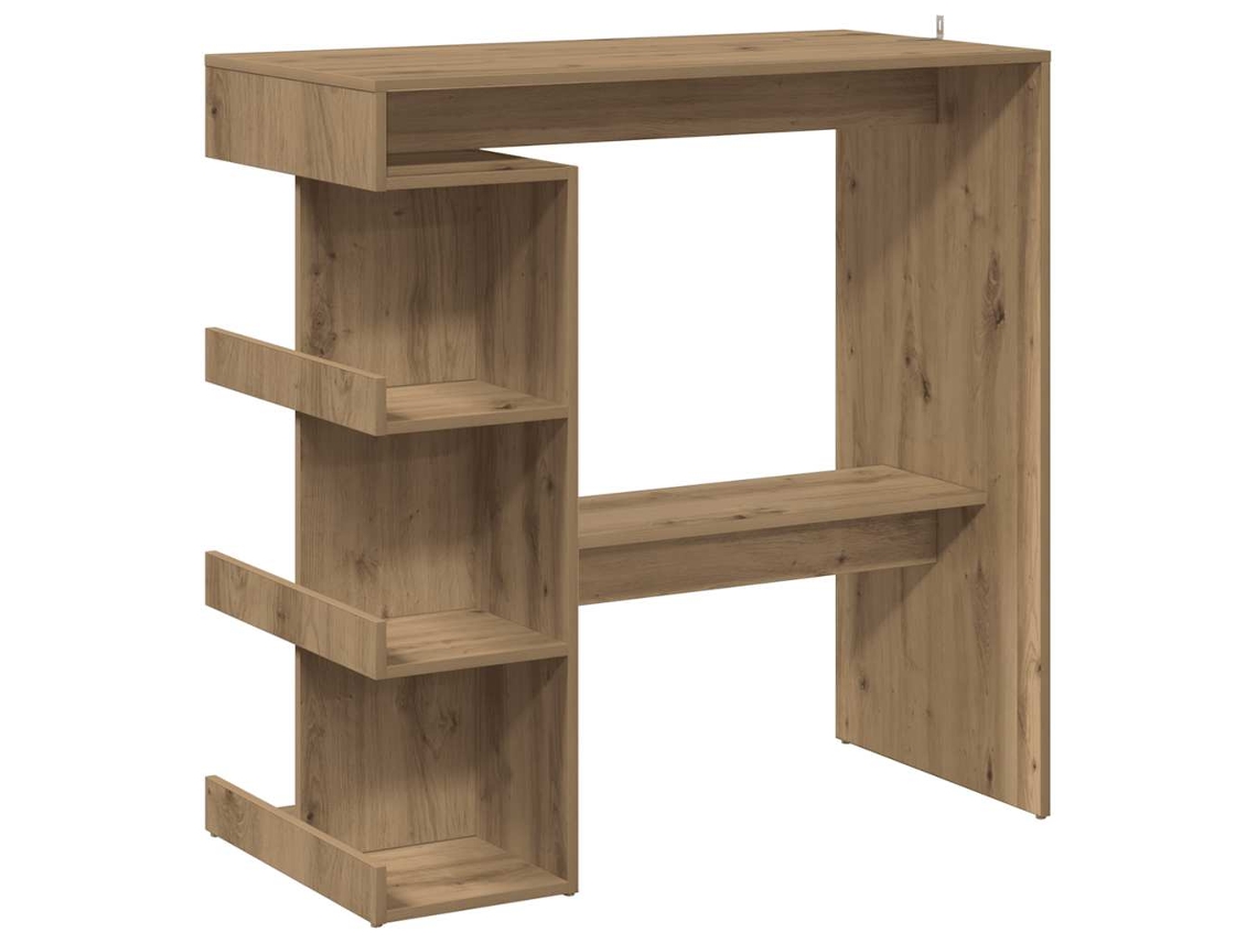 Mesa de Bar con Estantes Roble Artesano MAISON EXCLUSIVE (100x48x101,5 cm)