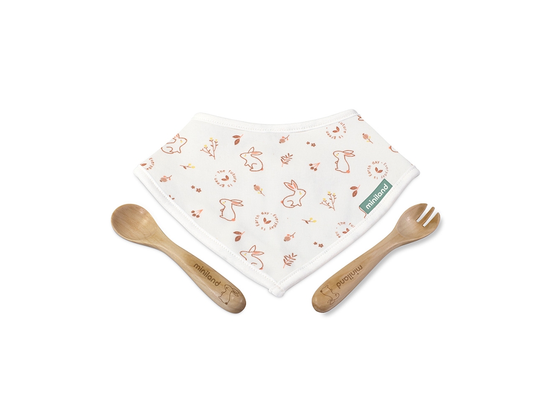 Set Bandana Y Cubiertos Natur Picneat Bunny MINILAND