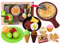 Set de Comida Rápida Fruta Filete Helado Accesorios Pizza Papas Fritas 26 Unidades. B. activo