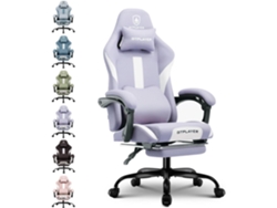 Silla GTPLAYER Gamer, Silla de Oficina Transpirable, de Tela de, Silla de Escritorio Ajustable y Giratoria con Reposapiés, Púrpura