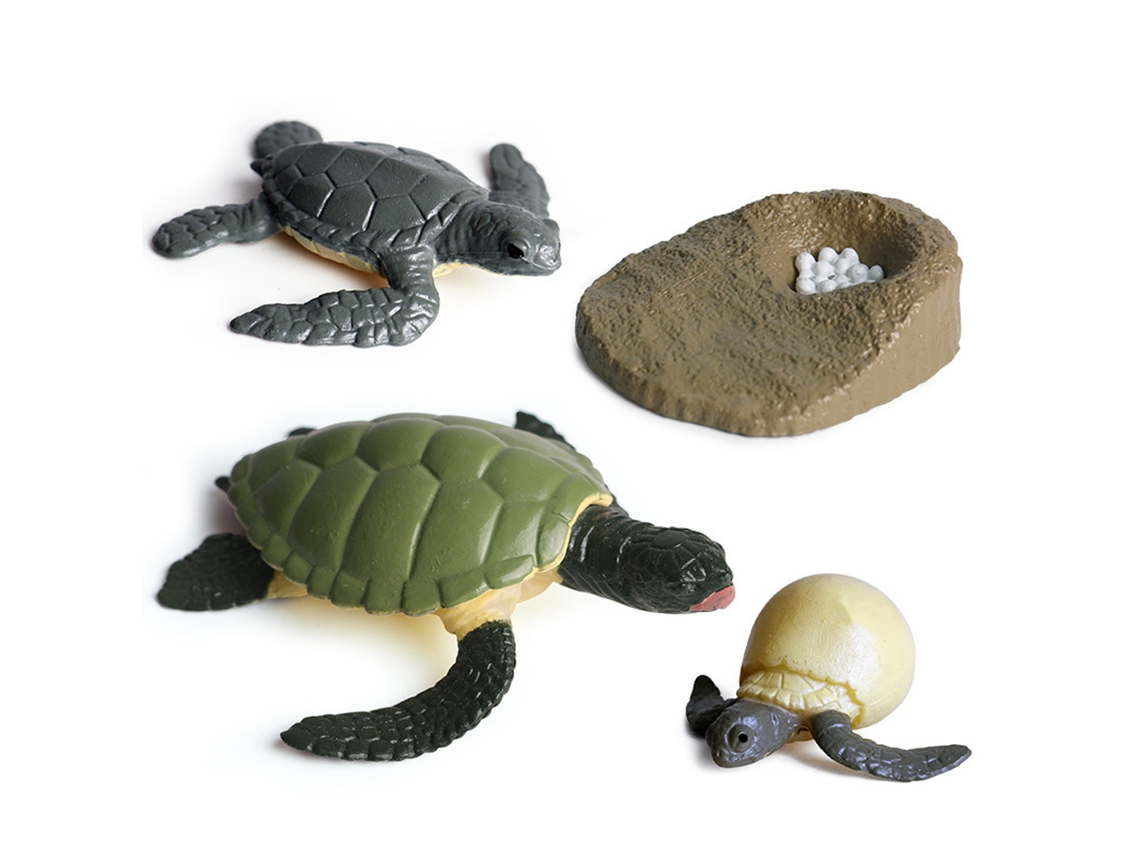 Juguete Infantil Que Simula El Ciclo De Vida De Los Animales, Fabricado En Pvc, Con Una Hormiga, Una Tortuga, Un Gallo, Un Mosquito Y Una Rana.