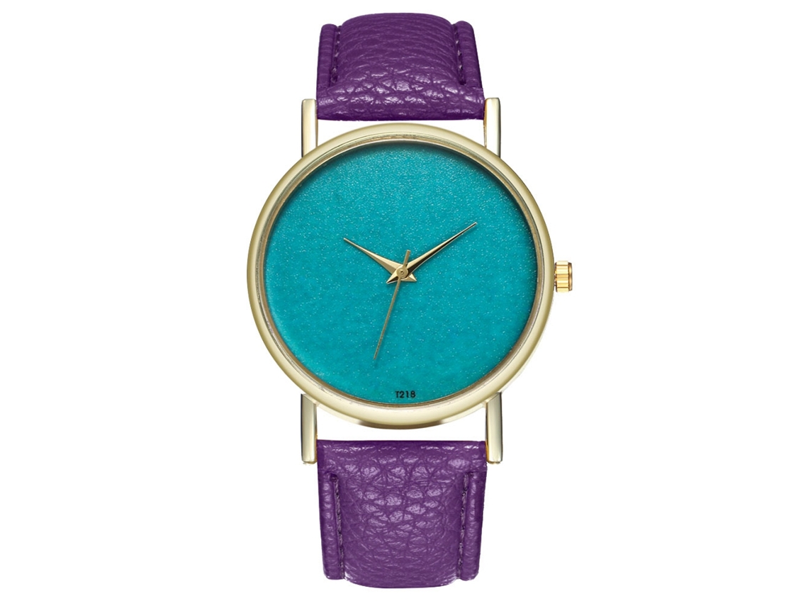 Reloj De Pulsera De Cuarzo Para Mujer Con Correa De Pu, Estilo Moderno Y Elegante (morado)