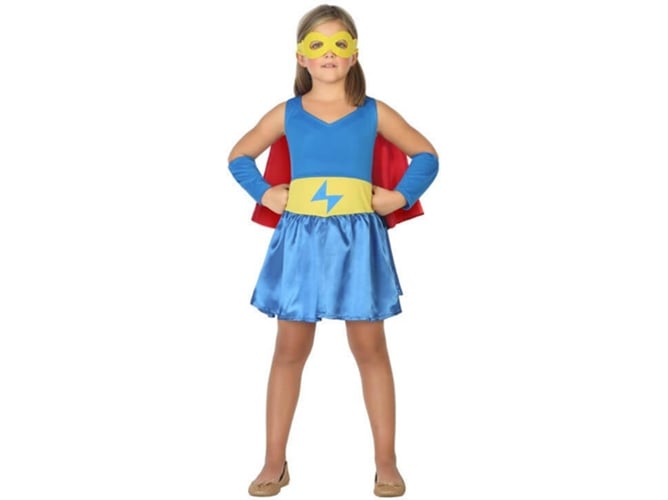 Disfraz de Niña DISFRAZZES Súper Heroína Azul (Talla: 5 a 6 años)