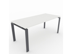 Mesa/Escritorio para teletrabajo, Oficina y hogar. Estructura Marco Abierto Color Gris Grafito. Tablero color Blanco. Fabricado en España. (160 x 80 cm). OFICIT