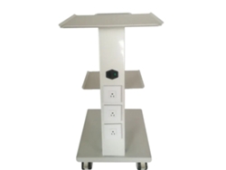 Carrito dental de tres capas, acero pintado duradero, blanco OEM