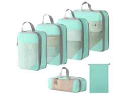 Conjunto De Bolsas Organizadoras Para Malas, Com Bolsa Com Cordão, Pacote Com 6 Chrui (azul Lago)