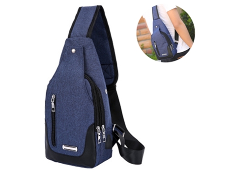 Mochila Cruzada Compacta Y Bolso De Día Bolso De Pecho Multifuncional, Azul ZMDECQNA