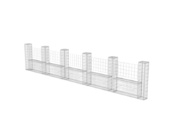 Cesta para muro de gaviones VIDAXL Plateado Acero (570x20x100cm)