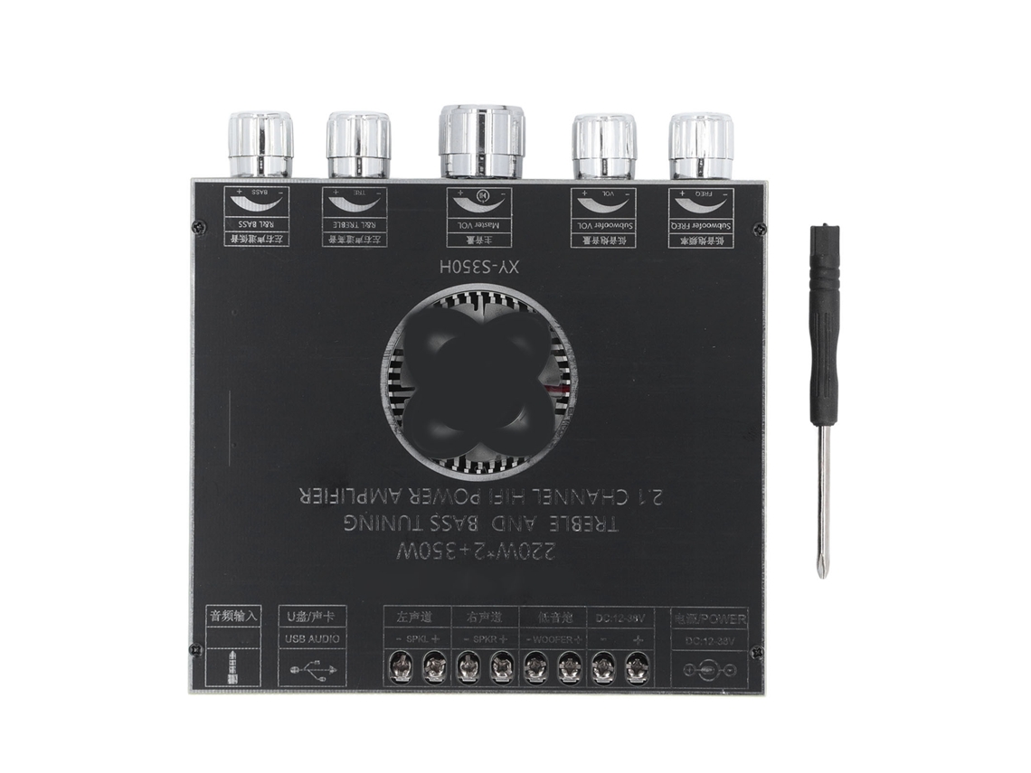 Placa Amplificadora Bt 220wx2+350w 12-38v Tpa3251 Controle App Proteções Múltiplas Canal Dual