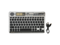 Teclado Bluetooth Sem Fio Transparente Com Luz De Fundo Ultra Fino Para Tablets Laptops Celulares 10 Polegadas