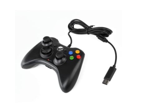Mando con cable para Xbox 360/Xbox 360 Slim/Pc Windows 7 10 Negro