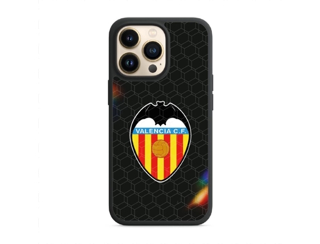 Funda Móvil Oficial Valencia Fc para iPhone 14 Pro PHONECASES3D Piel Sintética Negro