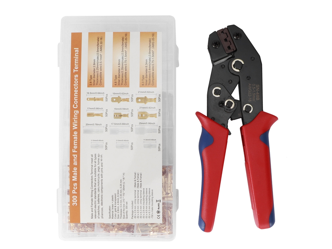 Herramienta de crimpado aislada Primerox con 600 conectores para electrodomésticos y automóviles.