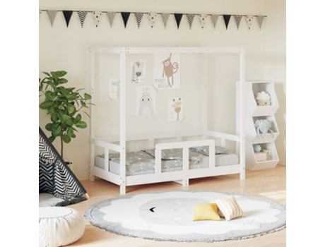 Estructura De Cama Infantil VIDAXL Blanco Madera (70x140 cm)