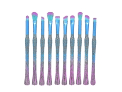 Juego de 10 brochas de maquillaje de cerdas de nailon Rosewell para base, sombras de ojos y labios