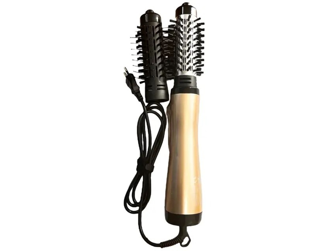 Cepillo alisador eléctrico giratorio 3 en 1 Mdug, rizador, secador de pelo y cepillo de aire caliente y frío (dorado)