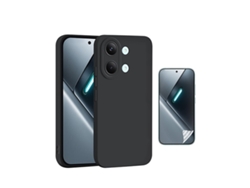 Kit Película Hydrogel Frente Capa Silicone Líquido Phonecare Para Xiaomi Poco X8 Pro Max 5g - Preto