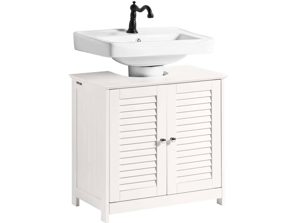 Mueble para Debajo del Lavabo 2 Estante y 2 Puertas SOBUY (Blanco -57x35x58 cm)