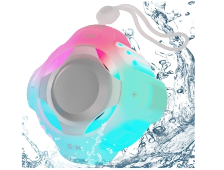 Altavoz Bluetooth resistente al agua IPX7, altavoz de ducha con luz multicolor (color transparente) CHRONUS