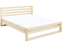 Cama Deluxe BENLEMI (Marrón - Madera - Compatible con colchones: 160x200 cm)