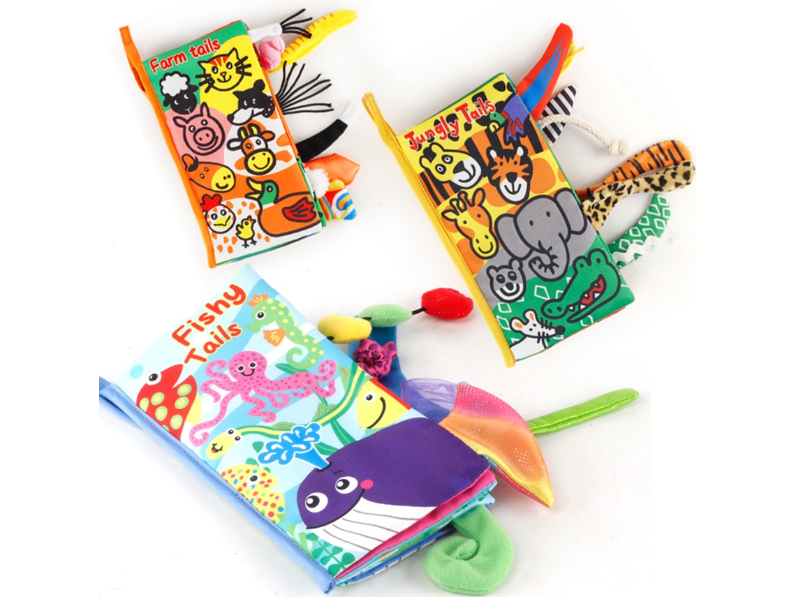 2026-libro De Tela Con Cola Animales Marinos Para Bebés Suave Con Texturas Aprendizaje Juguete Educativo Regalo Para Niños Y Niñas