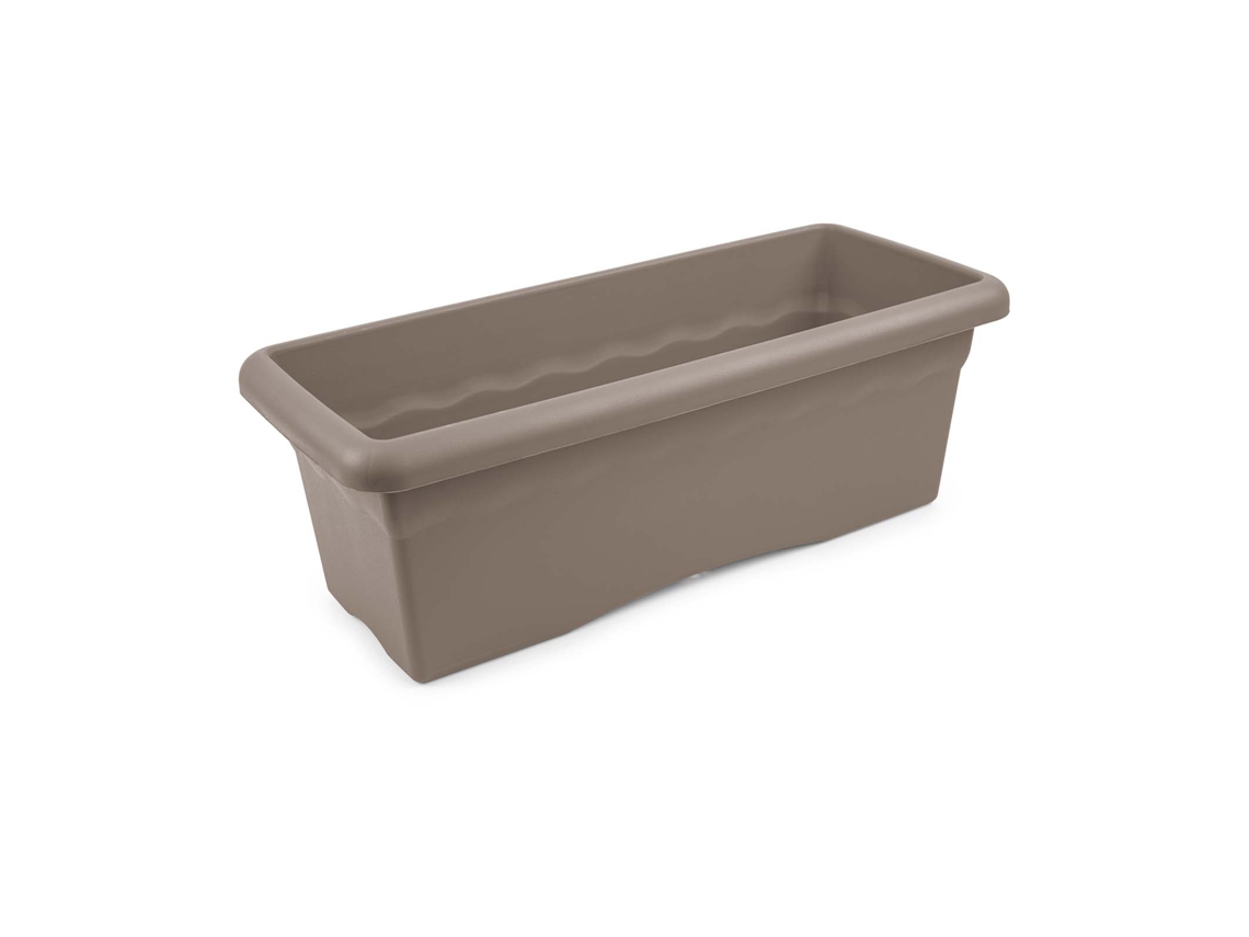 PLASTIKEN TERRA - Jardinera Rectangular, Medida 50 cm 14L Taupe