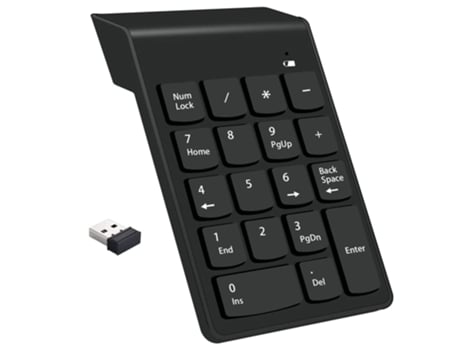 EKO Teclado numérico inalámbrico silencioso de 18 teclas con inclinación de 15 Negro