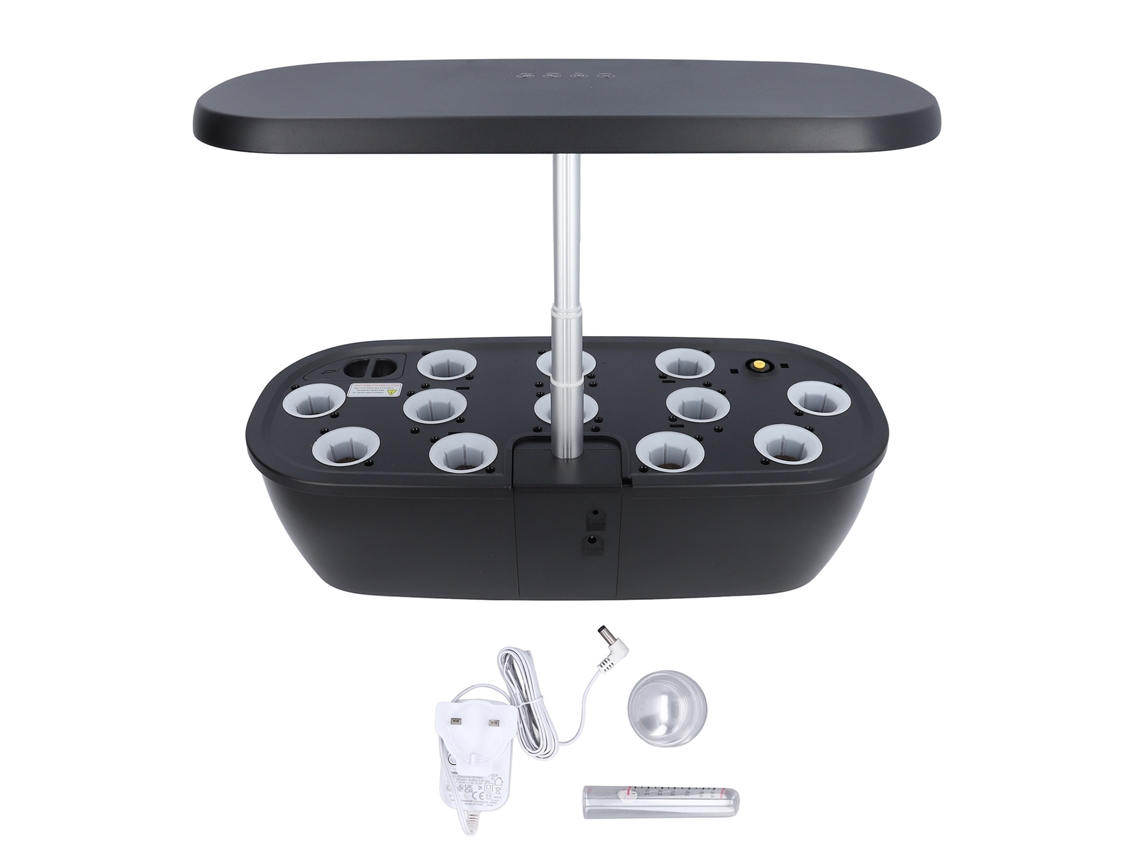 Sistema hidropónico con luz LED para jardinería interior