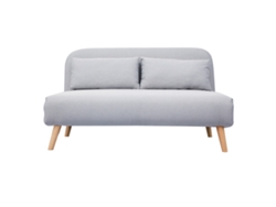 Sofá Cama Convertible 2 Plazas En Tejido Gris Claro Amiko MILIBOO