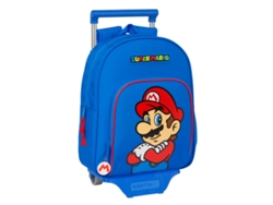 Mochila Escolar con Ruedas SUPER MARIO Play (Azul - Rojo - Poliéster 300D)