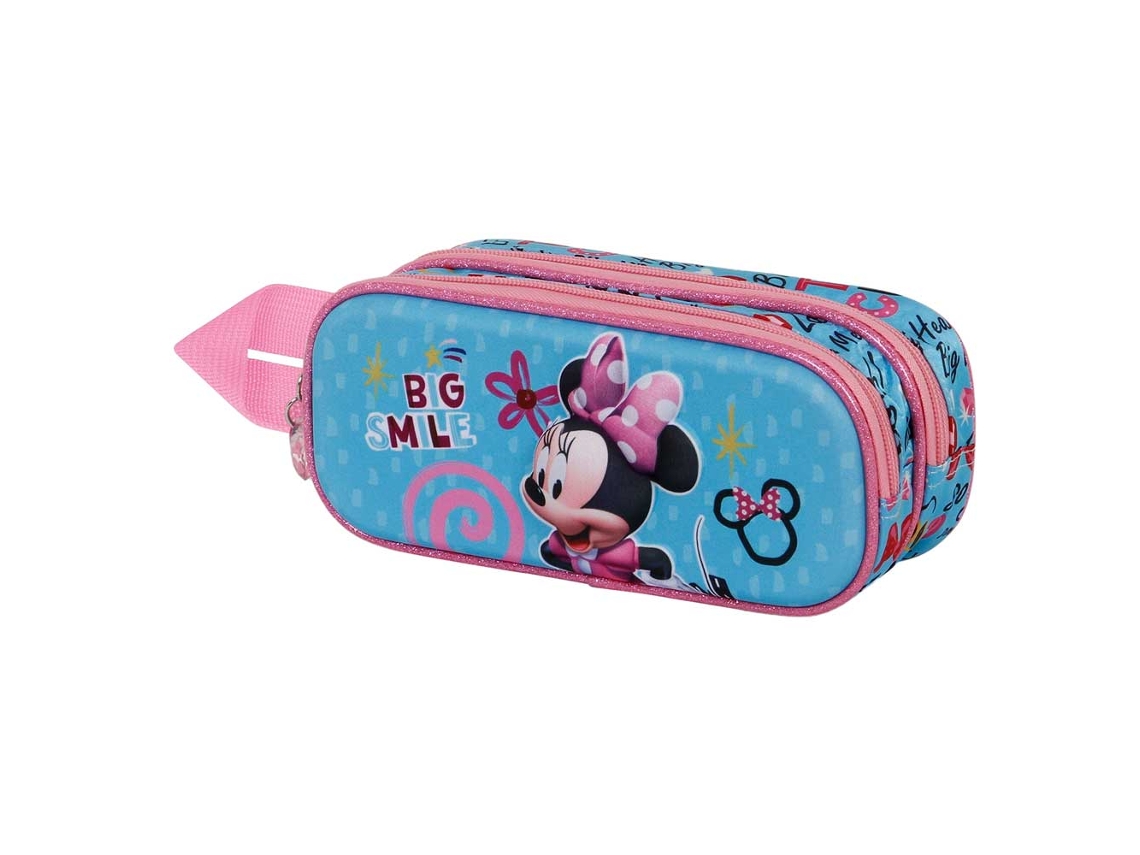 Minnie Mouse Big Smile Estuche Portatodo 3D Doble, Azul