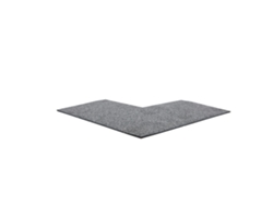 Esquina De Caucho Para Suelo Deportivo Stone - 50x50 Cm - 20 Mm - Gris Medio