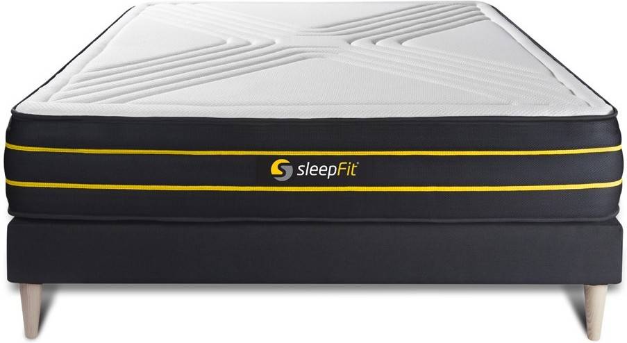 Pack Ultra 130x190cm somier negro espuma y micromuelles ensacados conjunto de sleepfit 130x190 muelles 7