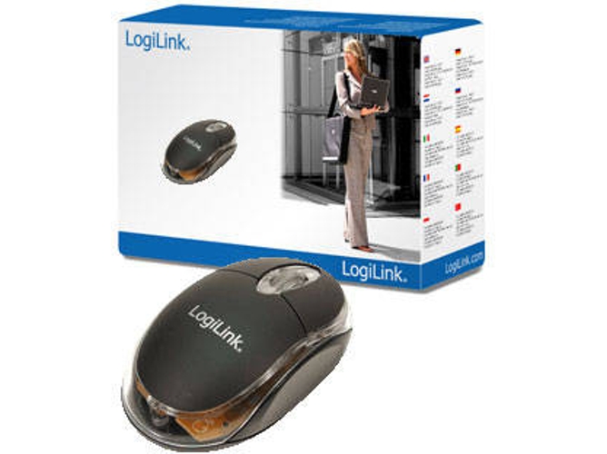 Ratón Mini LOGILINK optical Mini with LED (Óptico - 800 dpi - Negro)