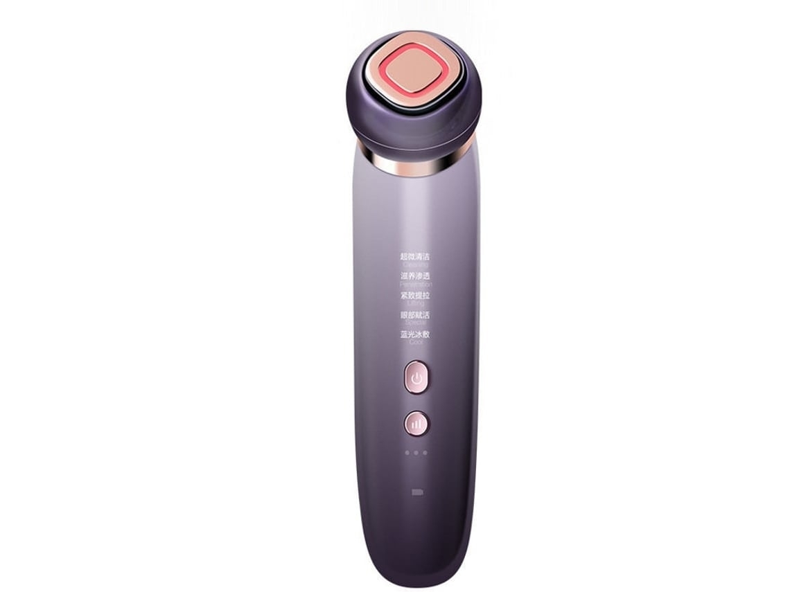 Masajeador facial 5 en 1, máquina reafirmante para el cuidado de la piel, efecto salón, color morado Chennnls