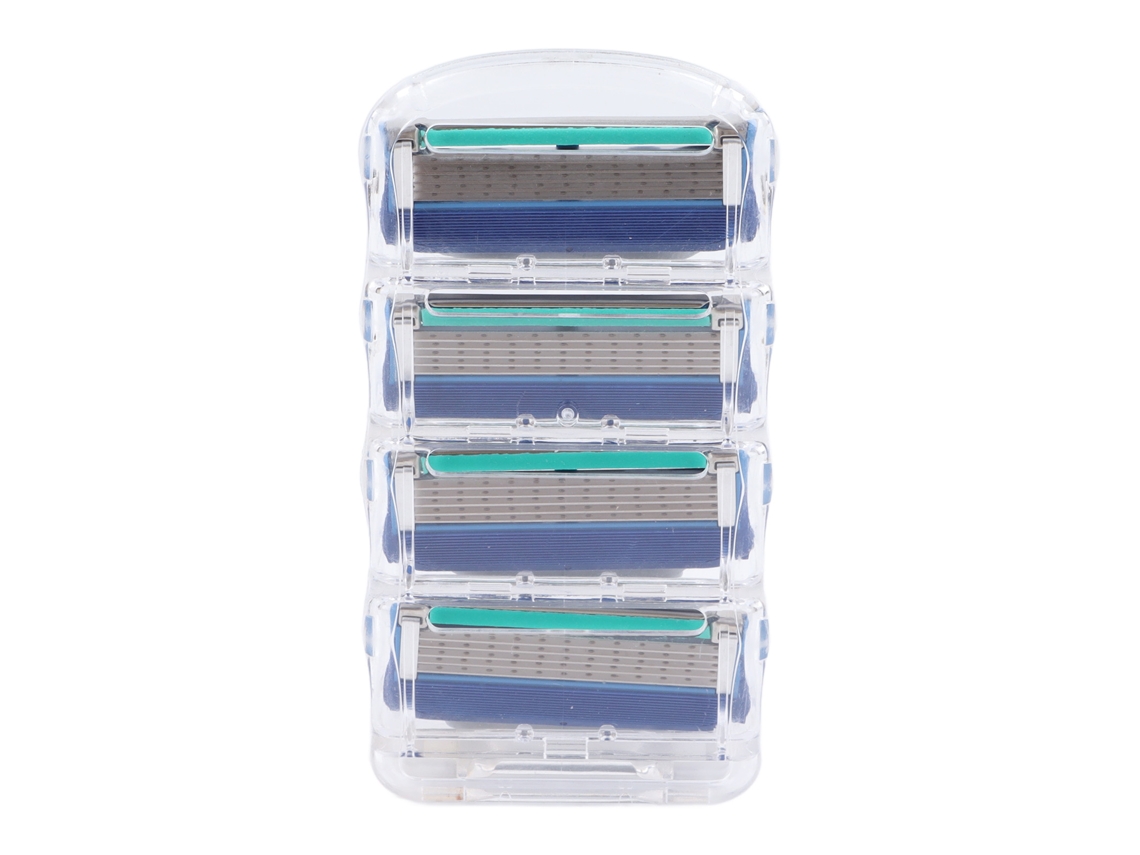 Conjunto de 4 cabeças de substituição para barbeador manual com 5 lâminas, compatível com Gillette Fusion 5 e Mach 5 (2026).