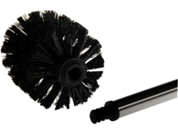 Escobilla de baño negra con mango de acero inoxidable de 36 cm y cerdas de plástico resistentes (juego de 3 piezas), Gokoco