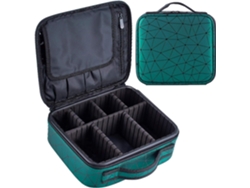 Bolsa cosméticos maquillaje viaje piel sintética verde (25x23x8cm) Kofihety