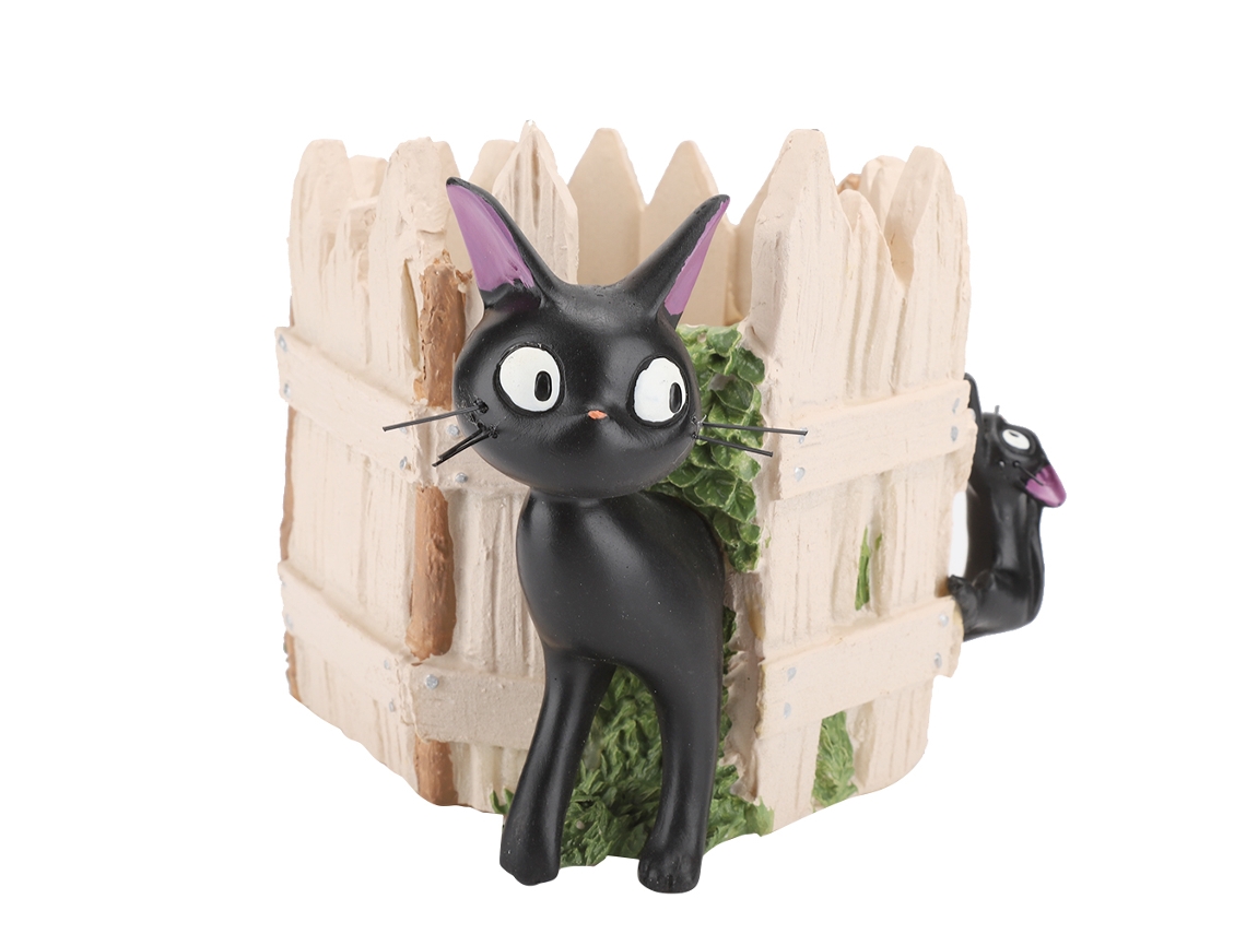 Maceta De Resina Con Diseño De Gato Negro De Dibujos Animados Para Suculentas, Para Jardines En Miniatura. Decoración